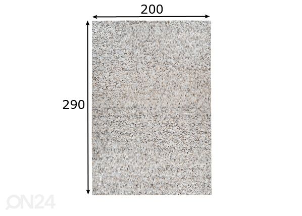 Nahkamatto 200x290 cm mitat