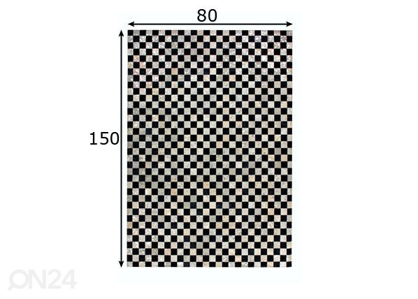 Nahkamatto 80x150 cm mitat