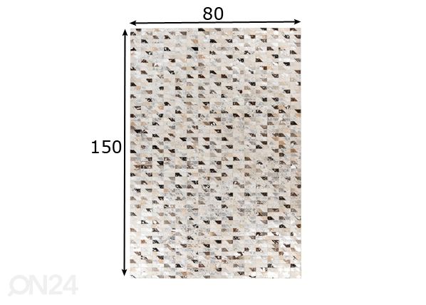 Nahkamatto 80x150 cm mitat