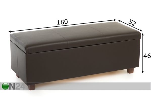 Nahkarahi säilytystilalla Venecija 180 cm mitat