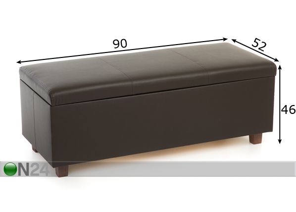 Nahkarahi säilytystilalla Venecija 90 cm mitat