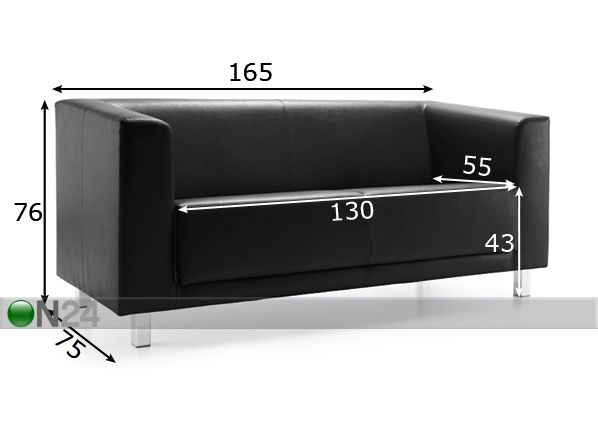 Nahkasohva VANCOUVER BOX, 3 -ist mitat