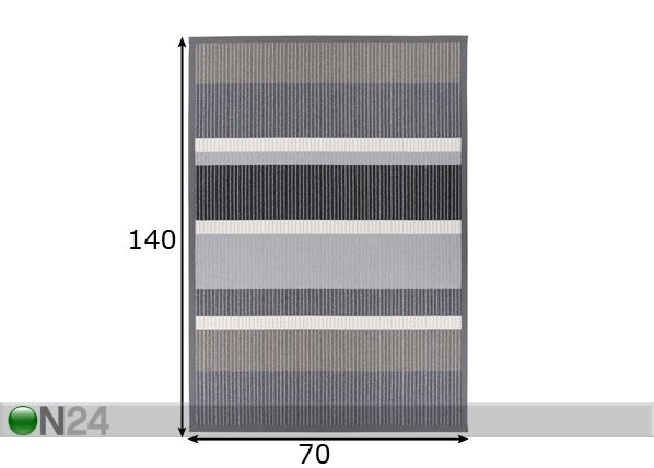 NARMA newWeave® bukleematto MÄRDI GREY 70x140 cm mitat