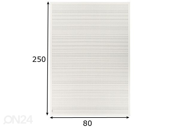 Narma smartWeave® matto Esna white 80x250 cm mitat