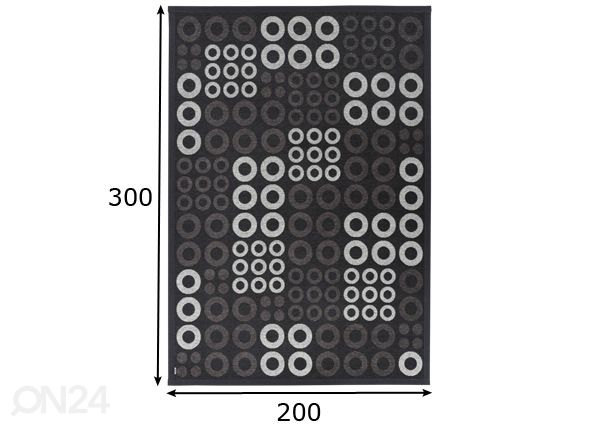 Narma smartWeave® matto Kupu carbon 200x300 cm mitat