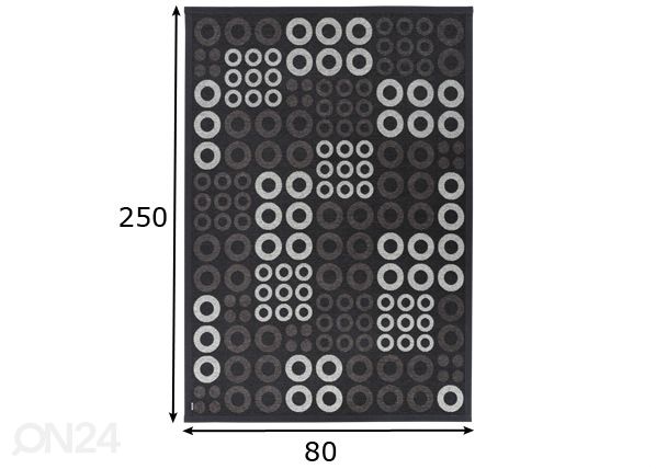 Narma smartWeave® matto Kupu carbon 80x250 cm mitat