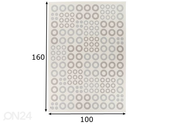 Narma smartWeave® matto Kupu white 100x160 cm mitat