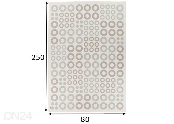 Narma smartWeave® matto Kupu white 80x250 cm mitat