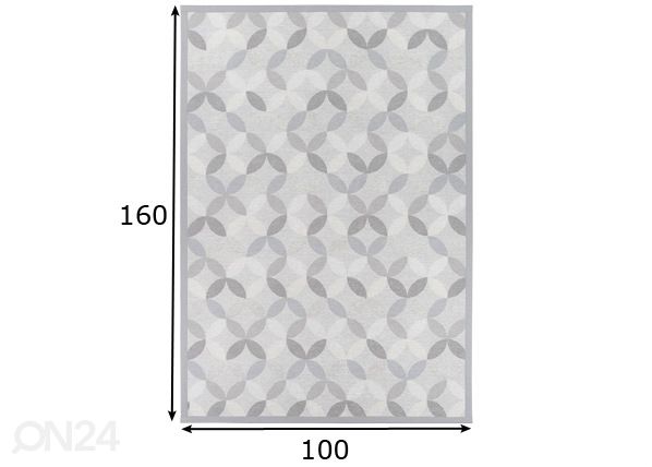 Narma smartWeave® matto Muusika silver 100x160 cm mitat