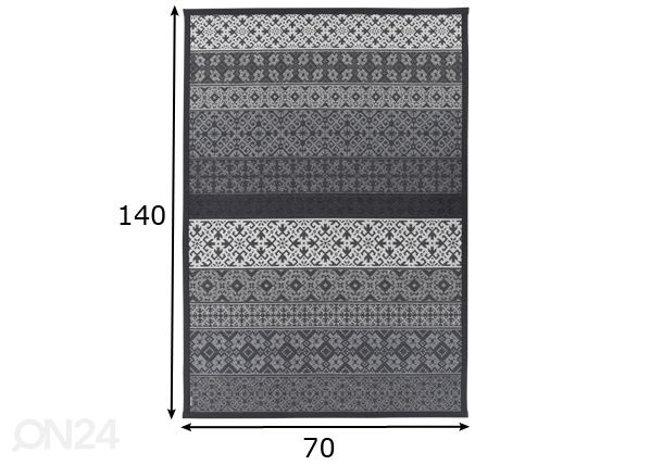 Narma smartWeave® matto Tidriku grey 70x140 cm mitat