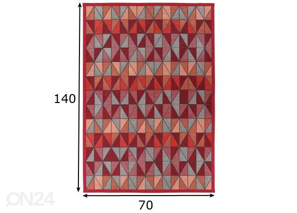 Narma smartWeave® matto Treski red 70x140 cm mitat
