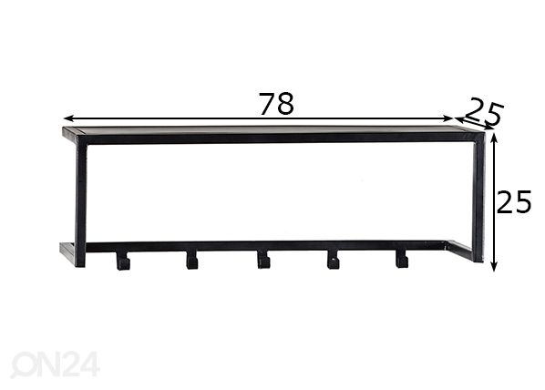 Naulakko Abby 78 cm mitat