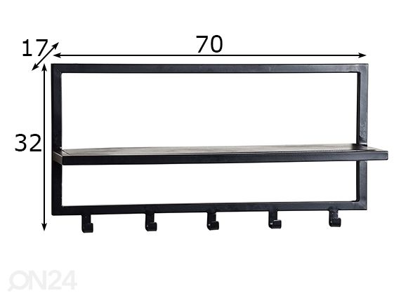 Naulakko Bono 70 cm mitat