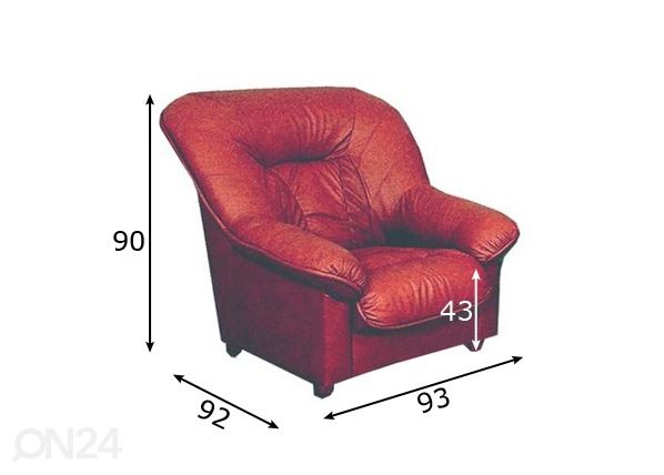 Nojatuoli mitat