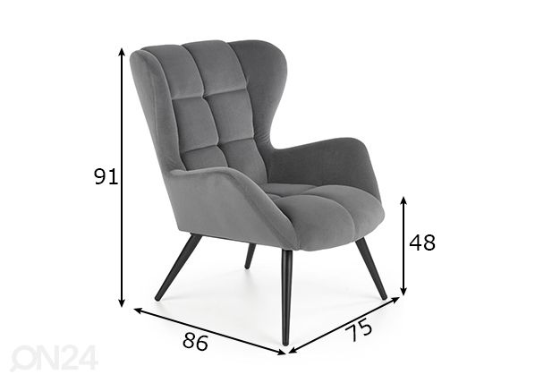 Nojatuoli mitat