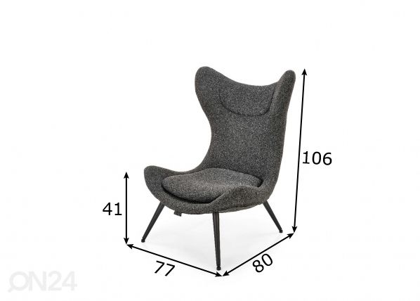Nojatuoli mitat