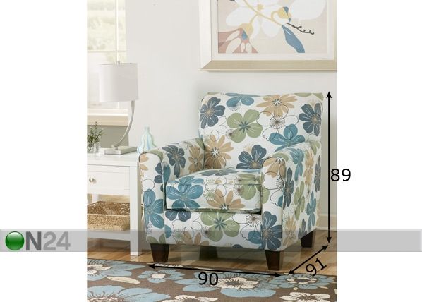 Nojatuoli ACCENT KYLEE LAGOON/GOLDENROD mitat