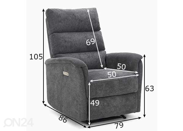 Nojatuoli Barclay Recliner mitat