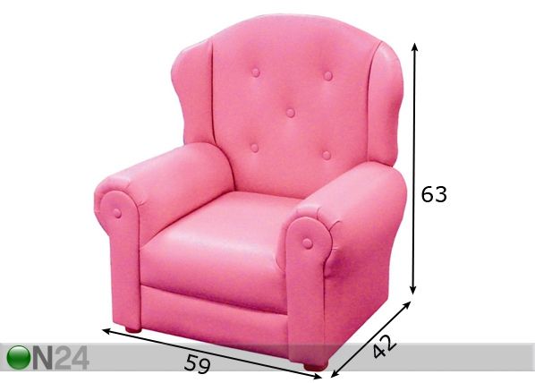 Nojatuoli CARLO,pinkki mitat
