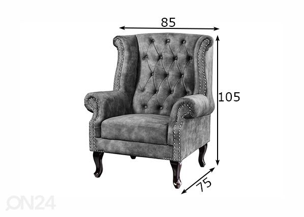 Nojatuoli Chesterfield mitat