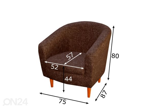 Nojatuoli Club mitat