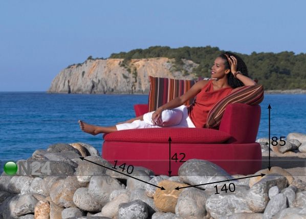 Nojatuoli-divaani PARADISE ISLAND mitat