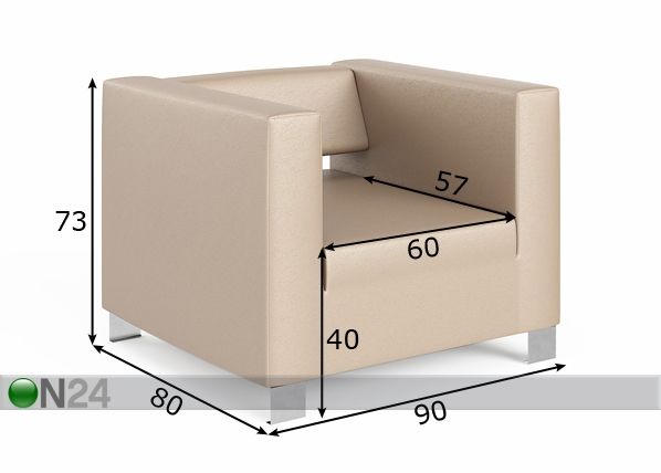 Nojatuoli Grin mitat