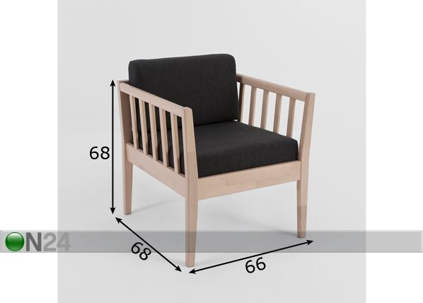 Nojatuoli JOKI, koivu mitat