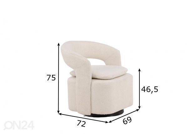 Nojatuoli Laurel mitat
