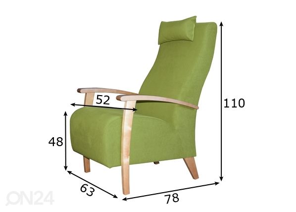Nojatuoli Polo mitat