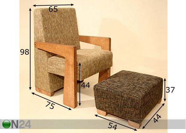 Nojatuoli+rahi SIESTA mitat