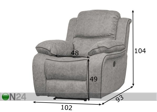 Nojatuoli Relax25 (mekaaninen) mitat