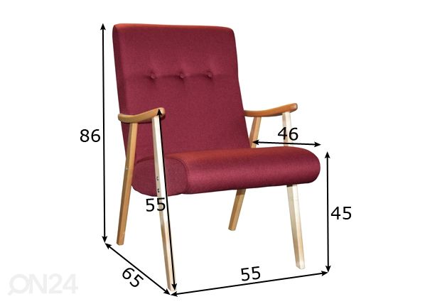Nojatuoli Retro mitat