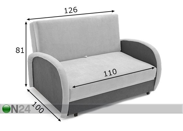 Nojatuoli-sänky mitat