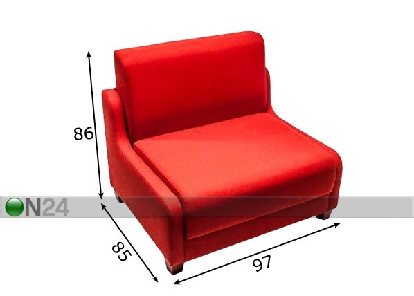 Nojatuoli-sänky SUSANNA mitat