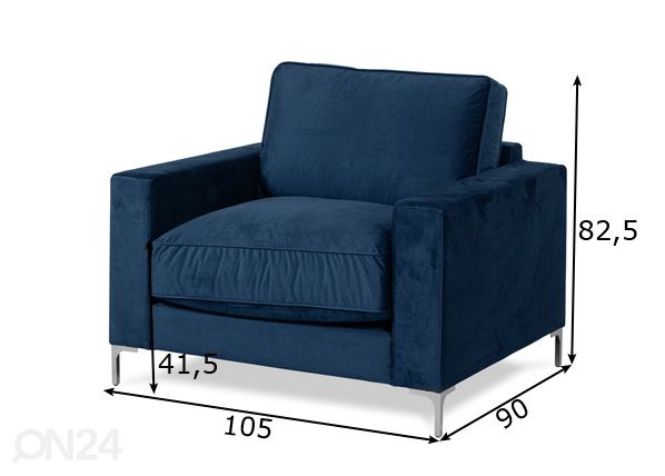 Nojatuoli Theo Soft höyhentyynyillä mitat