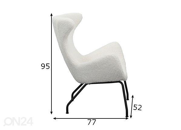 Nojatuoli, valkoinen mitat