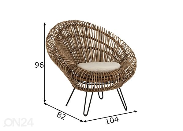 Nojatuoli Vivi mitat