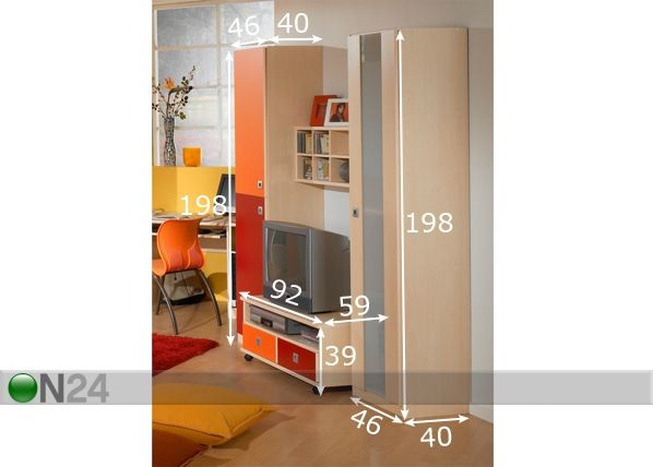 Nuorisohuoneen ryhmä SUNNY mitat