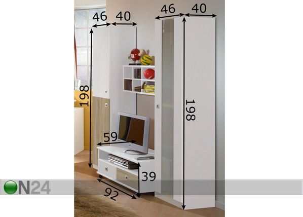 Nuorisohuoneen ryhmä SUNNY mitat