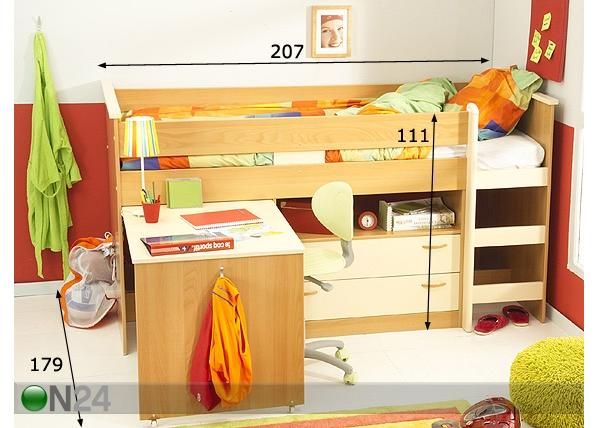 Nuorisosänky MEGA 90x200 cm mitat