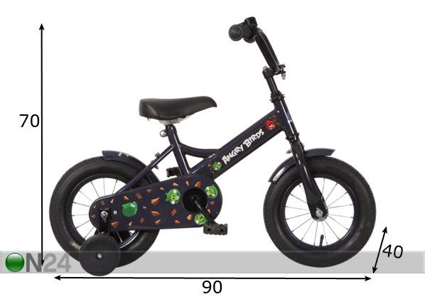 Nuorten polkupyörä 12" ANGRY BIRDS mitat