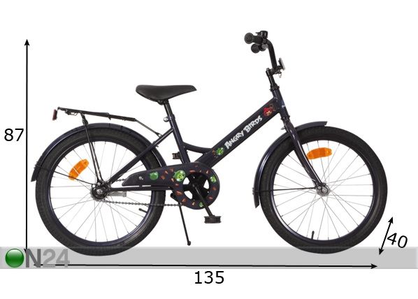 Nuorten polkupyörä 20" ANGRY BIRDS mitat