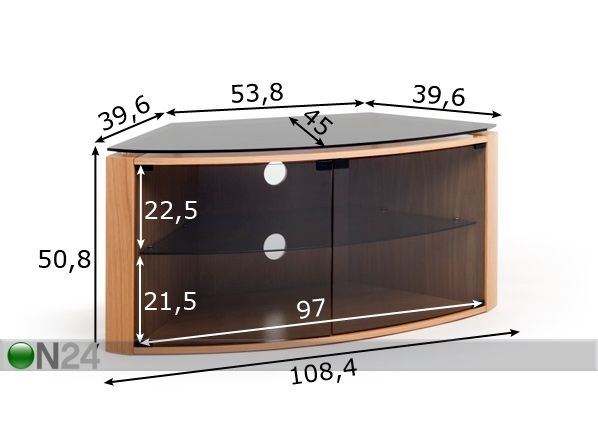 Nurkka tv-taso BENCH CORNET mitat