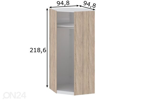 Nurkkakaapin runko SAVE h220 cm mitat