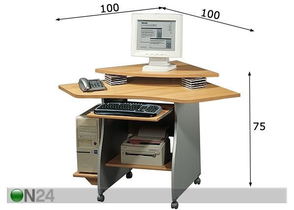 Nurkkakirjoituspöytä mitat
