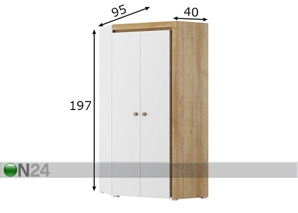 Nurkkavaatekaappi mitat