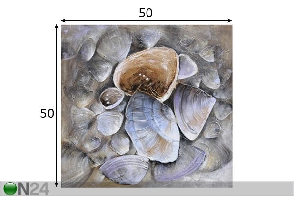 Öljymaalaus kankaalla CLAM 50x50 cm mitat