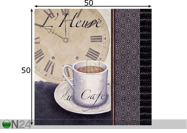 Öljymaalaus kankaalla COFFEE 50x50 cm mitat