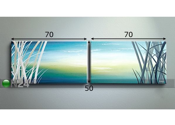 Öljymaalaus kankaalla SEA 50x140 cm mitat
